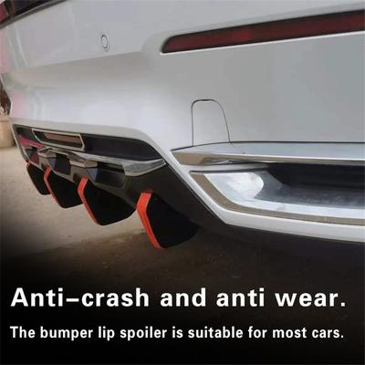 4 STUKS Universele PVC Achterbumper Diffuser Carrosserievormen Sierlijsten Haaienvin Zwart Rood