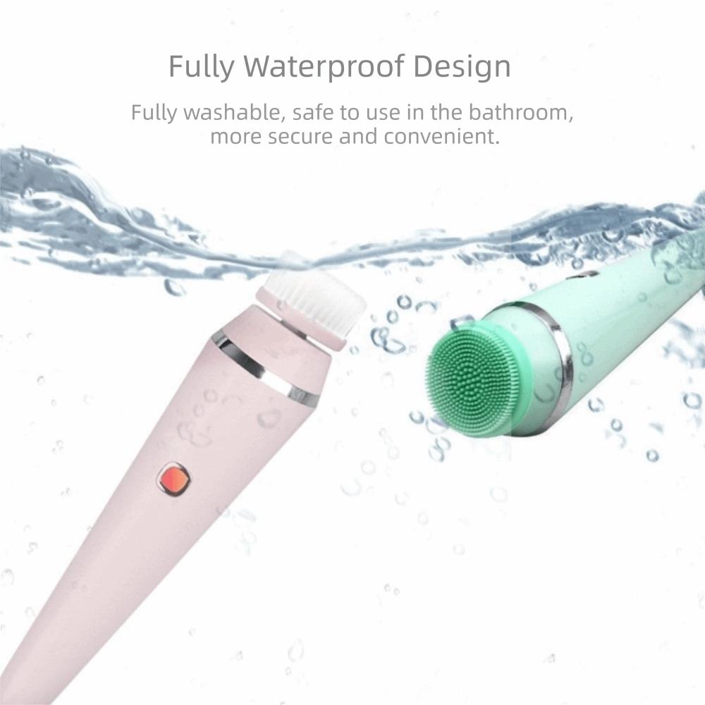 4 Replaceable Brush Heads Electric Facial Cleansing Brush USB Recharge Face Scrubber Oil Control
