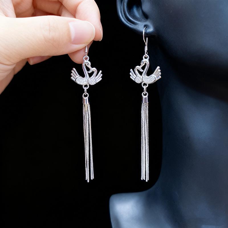 Ethnic style earrings Alloy silver-plated Miao ethnic minority Dong Yi earrings Earrings