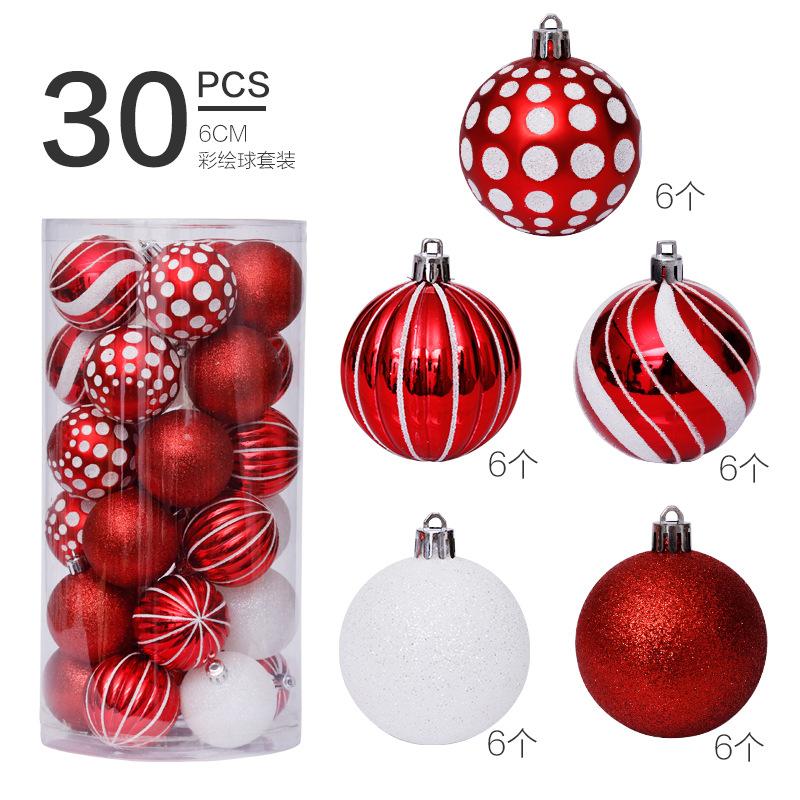 Assorted Color Christmas Ornaments 2026 New Year Special-shaped Painted Christmas Ball Set Christmas Tree Pendant