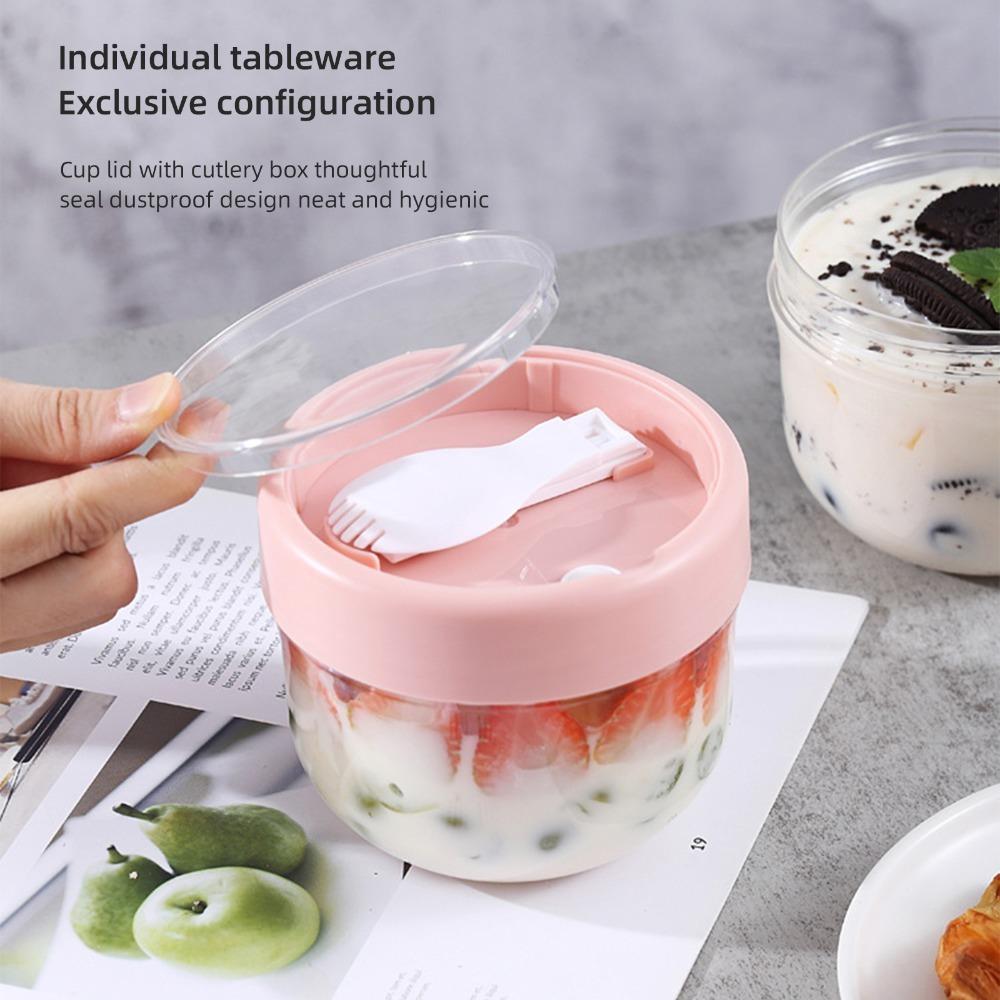 Leak Proof Oatmeal Cup Food Grade Breakfast Mug Stackable Design Yogurt Jar  Breakfast