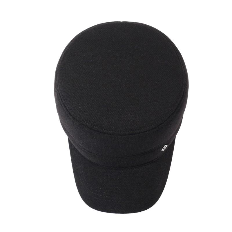 Men's Autumn Winter Hat Warm Cap Middle-Aged and Elderly Winter Ear Protection Flat Cap Outdoor Velvet Thick Cotton Cap