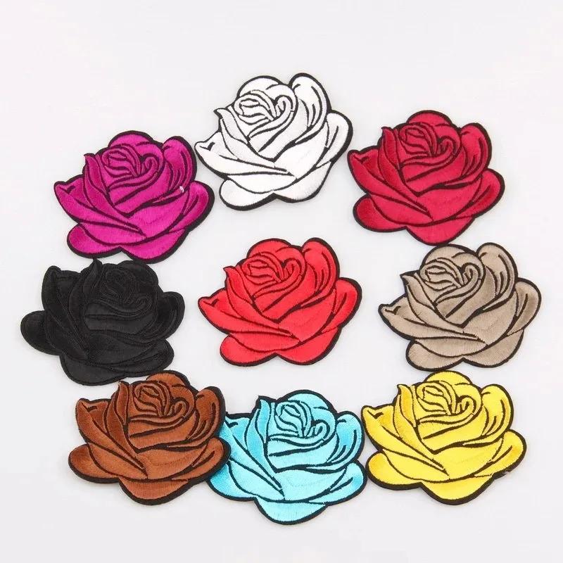 5Pcs Roses Decals Iron Cloth Patch Patch Decoration Flowers Clothing Accessory Pretty Design Flower Suitable Wedding Hotel Decor