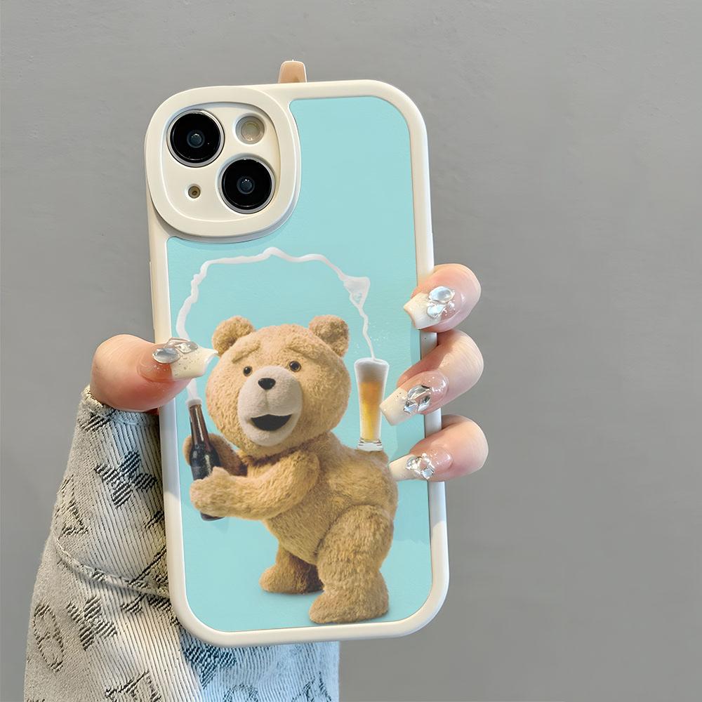 Ted Bear Movie Ted Kiss MY Butt Ass Phone Case New 2025 Lambskin Silicone For IPhone 16 15 14 11 12 13 Pro Max Mini Anti-robbery