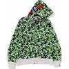 Bape Store Chengdu Bluza z kapturem na zamek błyskawiczny z pełnym zamkiem i wzorem rekina 0ZXSWM115033N