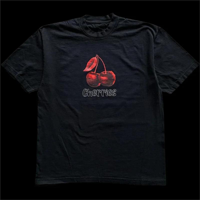 New T Shirt Classic Retro Harajuku Men Women Personalized Letter Print Pattern Top Streetwear High Quality Short Sleeved Couples