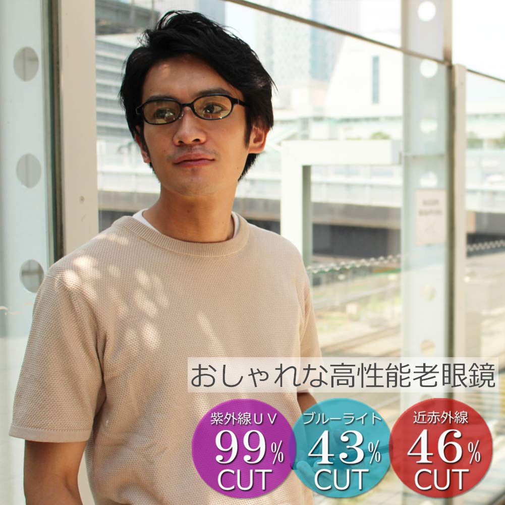 Eight Tokyo Reading Blue Light UV Senior Designed by a Sabae Manufacturer Glasses, Blocking, Stylish, Unisex, Cute, 1.5mm, Protection, Glasses,