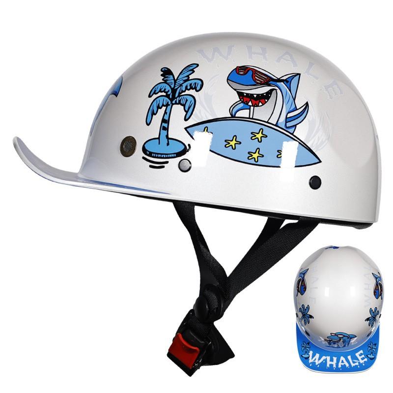 Kinder Fahrradhelm Halbschale Sicherheitskappe Skateboarden Radfahren Mit Retro Baseballkappen-Stil