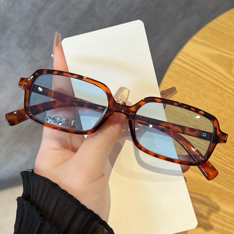 Fashion Retro Rectangle Small Frame Sunglasses For Men And Women Unisex Brown UV Protective Shades