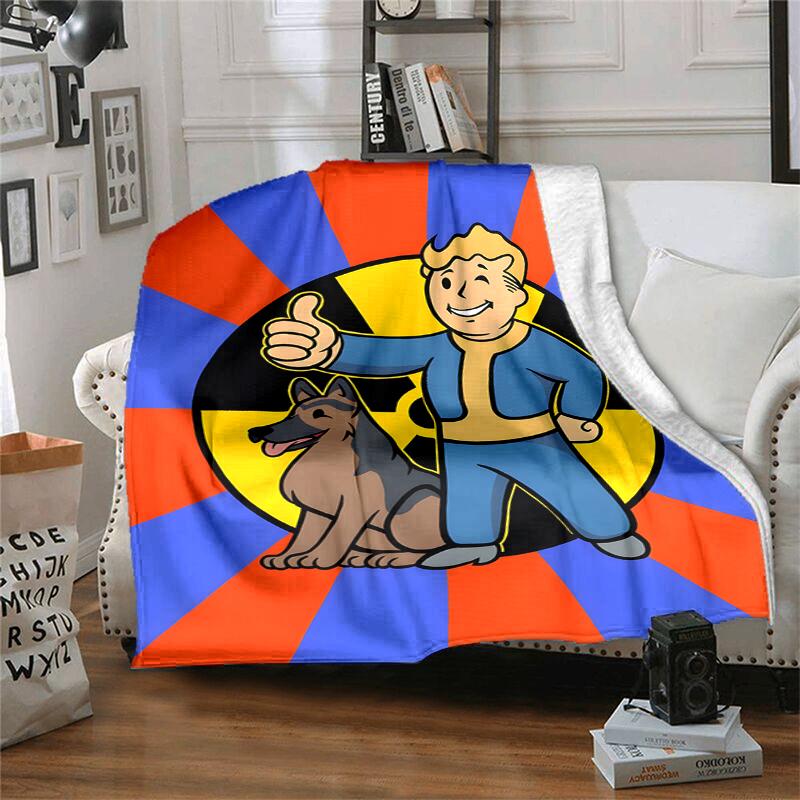 Vault-Tec Flannel Blanket Soft All-Season Throw, Design for Camping, Car Travel, Hiking Sofa, Bed, Office Perfect Gift for Parties