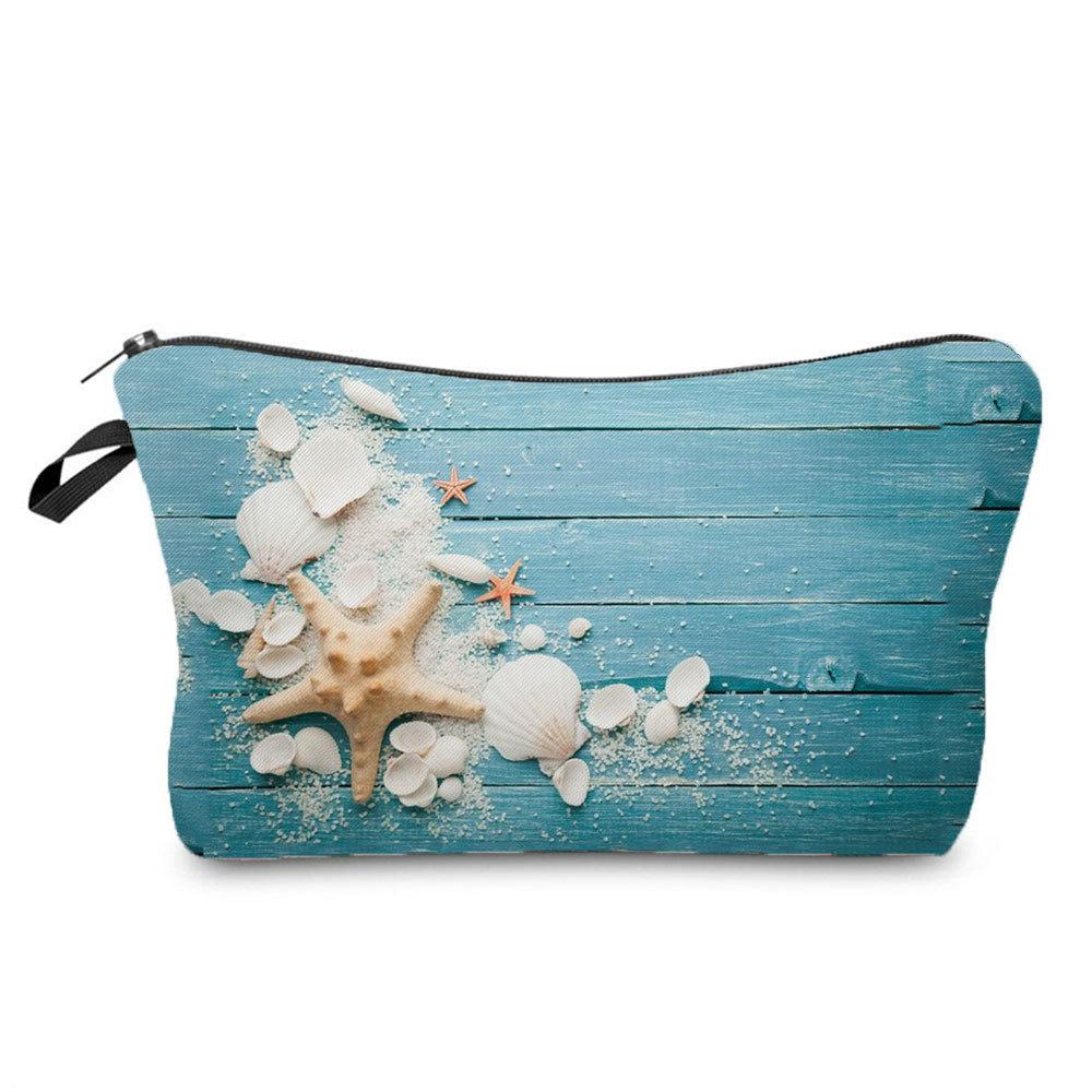 Women Shell Print Cosmetic Bag Toiletries Organize Travel Storage Case  6444