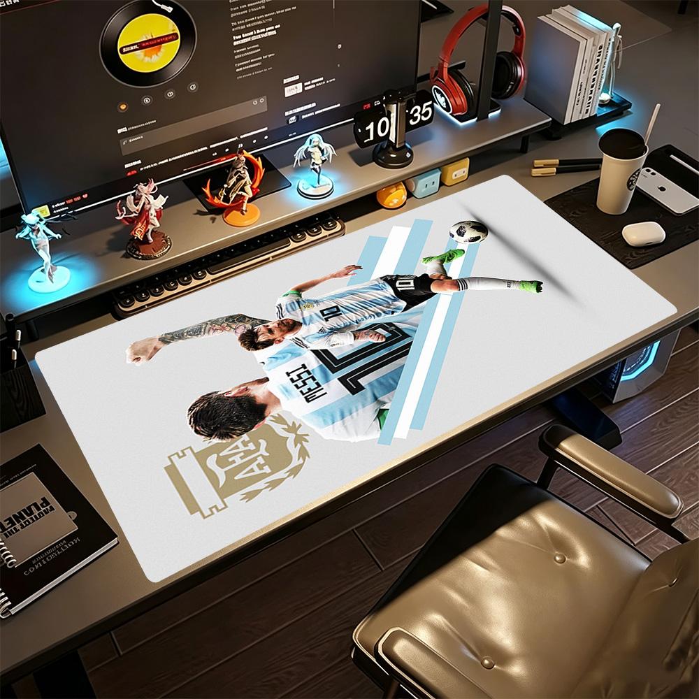 Football Messi Gaming Mouse Pad Desk Mouse Pad Study Desk Mat Non-Slip Rubber Bottom Suitable for Office Gaming PC Laptop