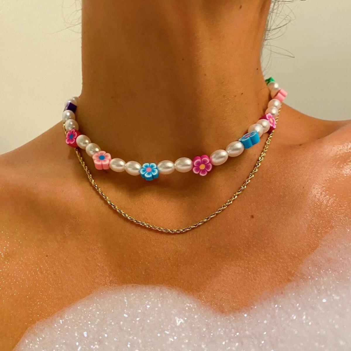 

IF ME Богемия, радужные бусины ручной работы, конфетная ракушка, индивидуальное многослойное ожерелье-сателлит для женщин, модное ювелирное ожерелье 54271