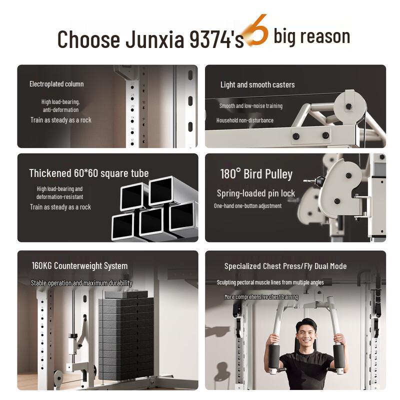 JUNXIA Smith Machine Multifunctional Power Rack