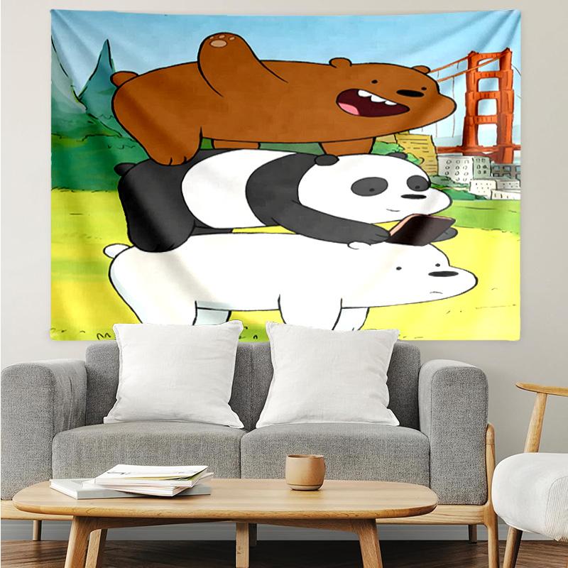 1PC Nightly Friends bears Adventure K-pop music group Tapestry Accessories for Bedroom,Livingroom, dormitory Room Wall Decor Fan Birthday Gifts