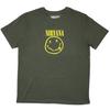 Herren Nirvana Gelbes Smiley T-Shirt Groß Grün