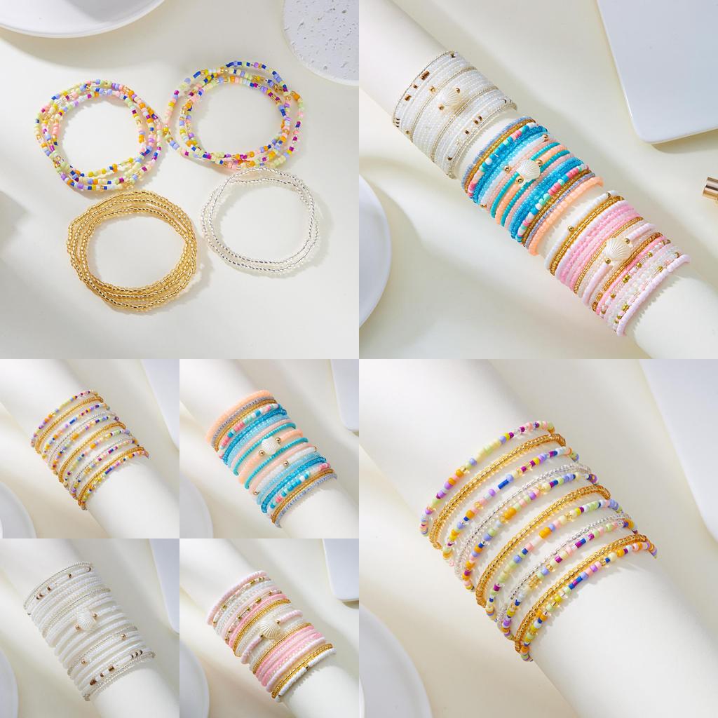 Elegant Shellaccented Beaded Bracelets With Electroplated Finish For Women Gift