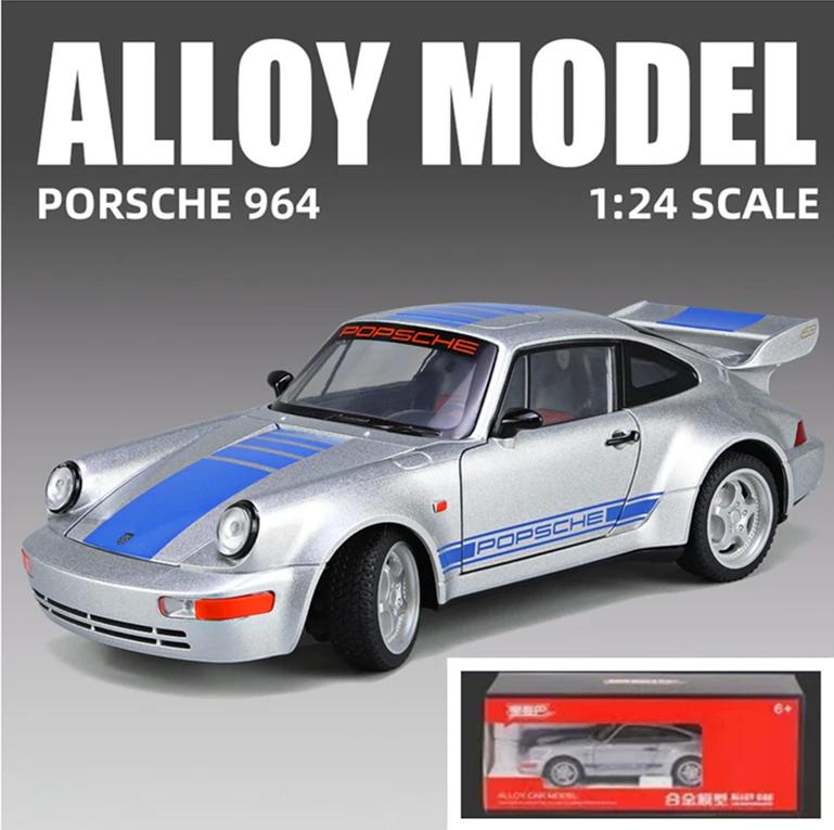1:24 Porsche 964 Carrera RS 911 Alloy Car Diecasts &Toy Vehicles Car Model Sound and Light Pull Back Car Toys For Kids Gifts