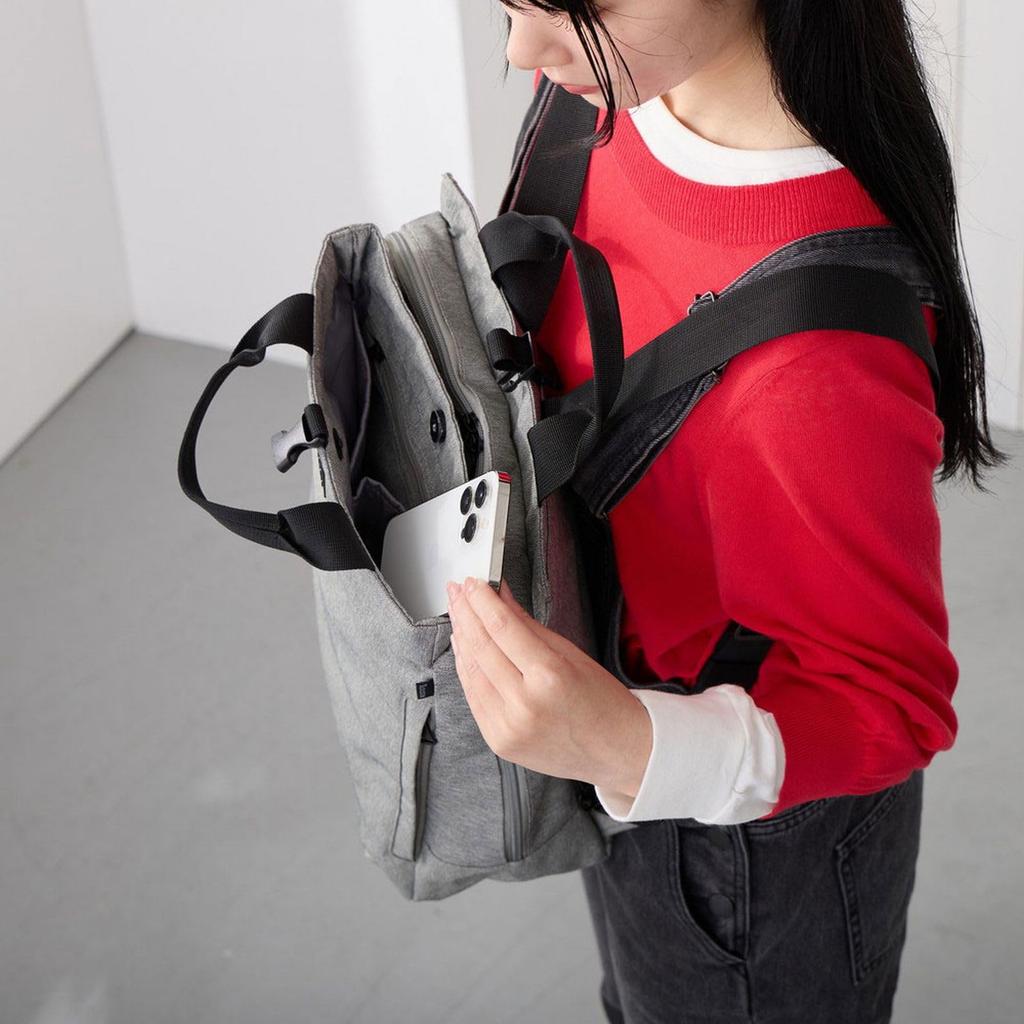 Rootote Rugzakstijl Waterafstotende Lichtgewicht Tote Bag voor Dames, SN. Theo. Licht Waterafstotend-G 3630 (01 Zwart)