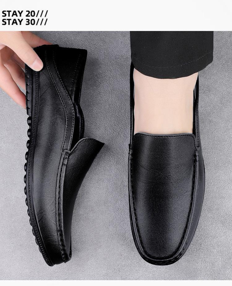 Men's Leather Loafers: Slip-On Low-Top Casual Driving Mules for Spring/Summer
