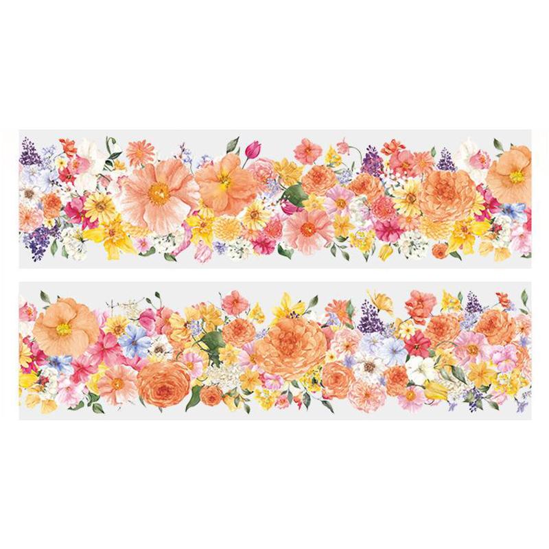 1 Pcs / Set PET Tape Waterproof Flowers Plant Series Rose Butterfly Decoration Background Collage Material Scrapbooking Tape