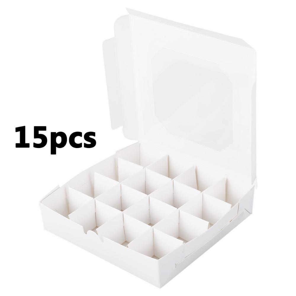 

15 шт. Подарочная упаковочная коробка с окном, подарочные коробки с 16-секционным разделителем и функцией быстрой сборки, витрина для хранения ювелирных изделий, презентация 15pcs white
