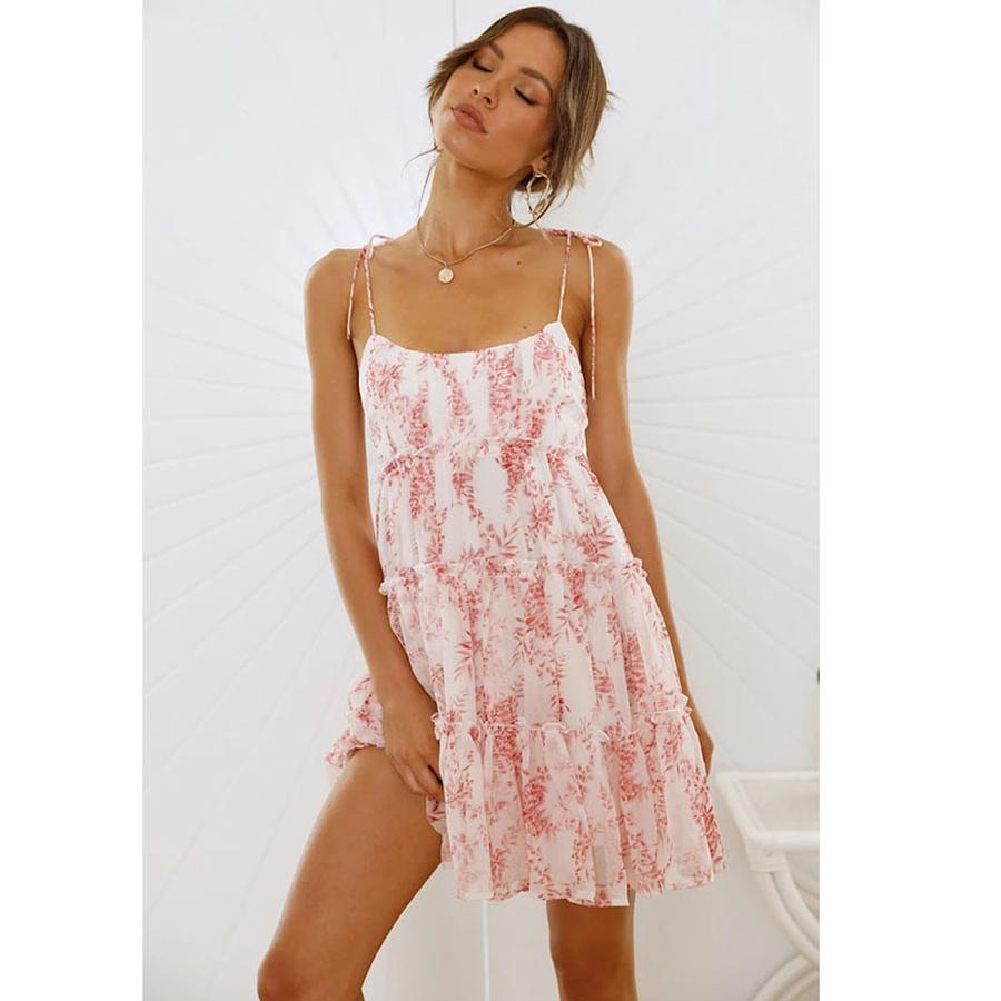 New Summer Vacation Style Printed Halter Dress
