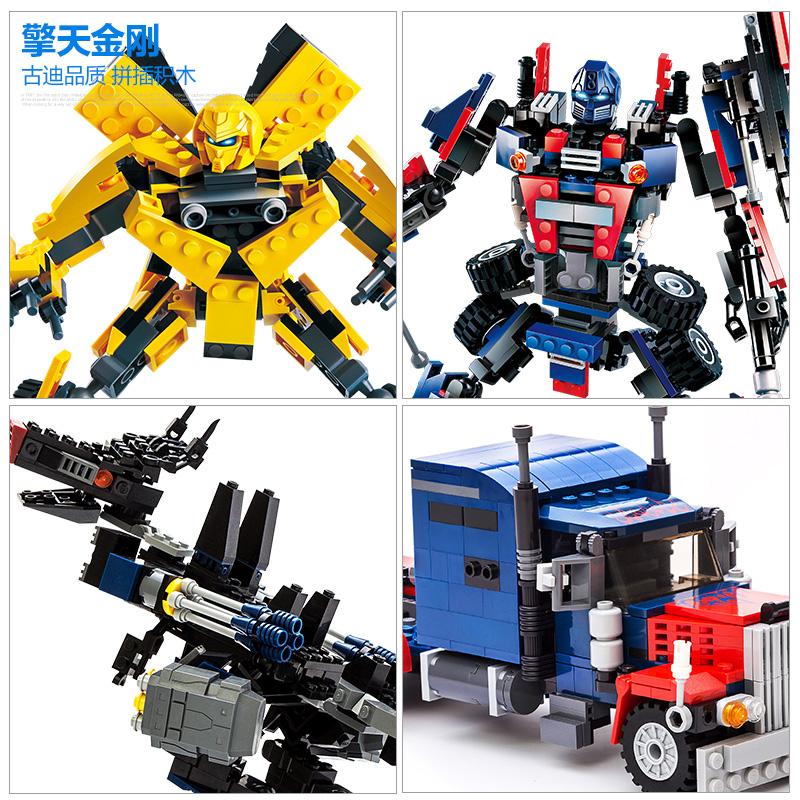 2 In 1 Transformation Robot Dinosaur Wars Model Building Blocks Mecha Truck Creative Gudi Bricks Car Vehicle Jurassic Kids Toys