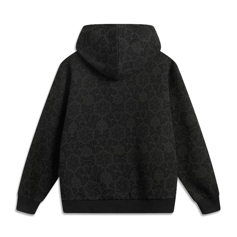 Li Ning X Palace Museum Collaboration Ruyi Series CNY Zodiac Year Chinese Culture Sports Fashion Loose Hoodie Unisex Hoodies Black Gray AWDV839-5