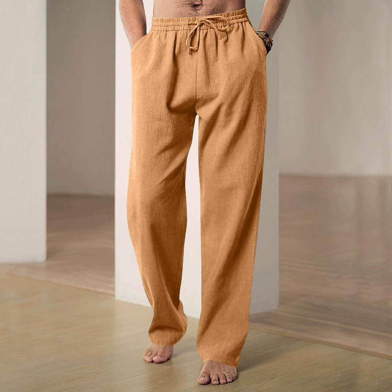 

2026 Spring/Summer Men s Wide-Leg Breathable Cotton Linen Casual Sports Pants X-Large