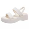 2025 Summer Word with Muffin Sole Sandals Women's New Simple Fashion Small Muffin Platform Beach Shoes