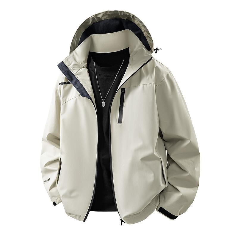 

Осенняя тонкая мужская куртка для активного отдыха, альпинизма, с капюшоном, съемная 7XL