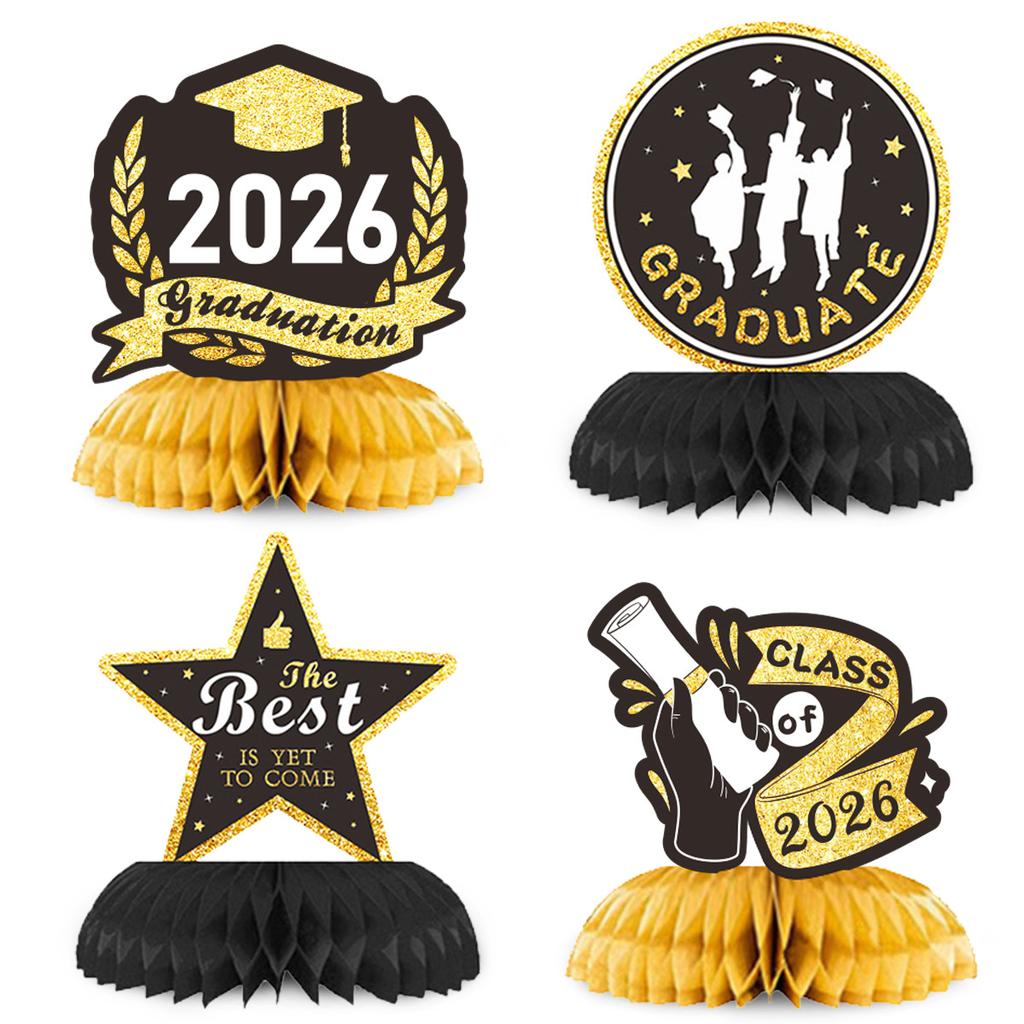 Graduation Season Theme Party Decoration Grad Honeycomb Ornament Graduate Classroom Celebration Honeycomb Table Pendulum