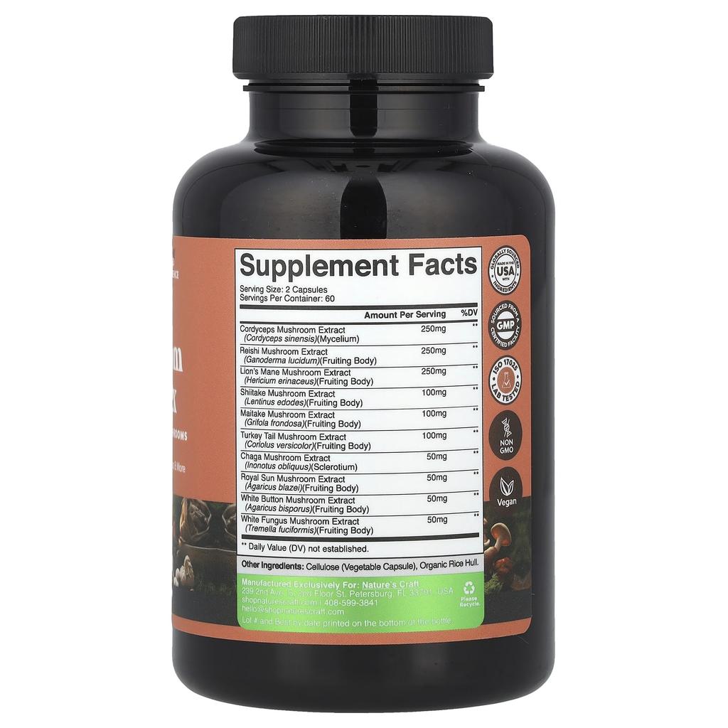 Nature'S Craft, Mushroom Complex, 120 Capsules