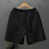 Shorts For Mens  Cozy Texture Embroidered Casual Stretch Elastic Waist Shorts With Pockets