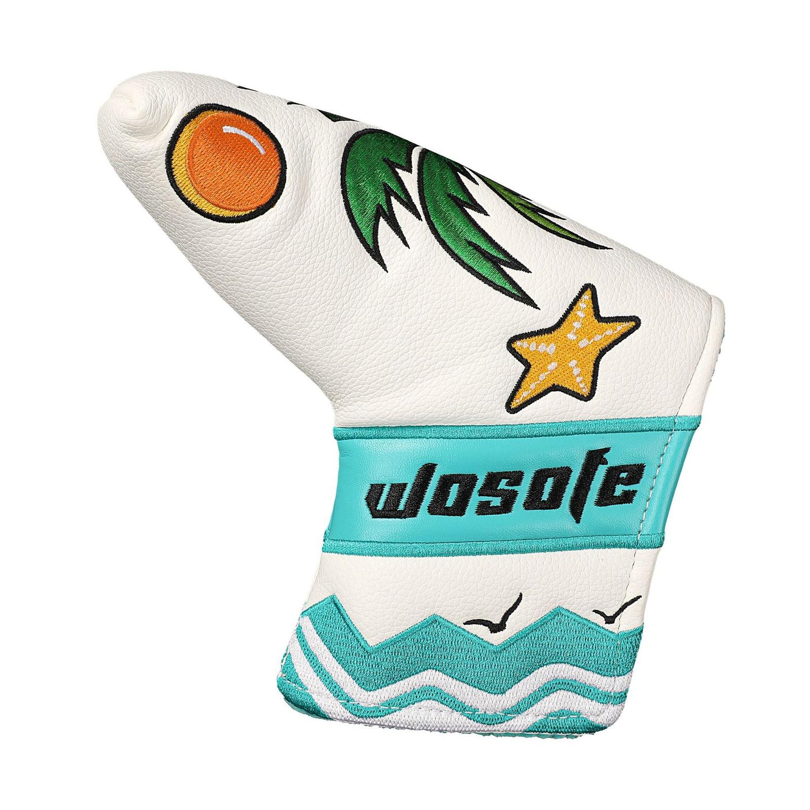 Golf Head Cover Sleeve Gift Wear Resistant Portable PU Stylish Scratch Protector Golf Club Headcover белый