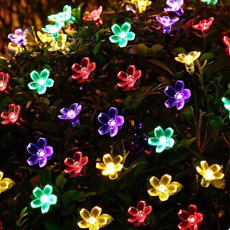 Christmas LED String Light Battery Powered Cherry Flower Blossom Garland Fairy Lights Outdoor Wedding Party Home Decoration