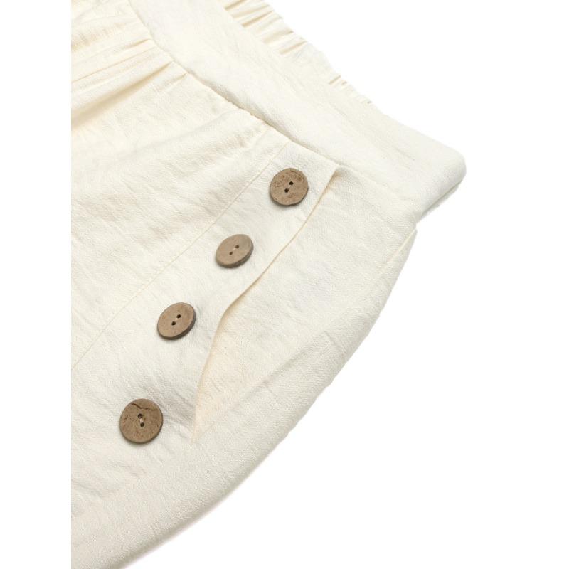 Pantaloni cu nasturi pentru femei Pantaloni de vară cu talie înaltă Pantaloni casual cu picior drept