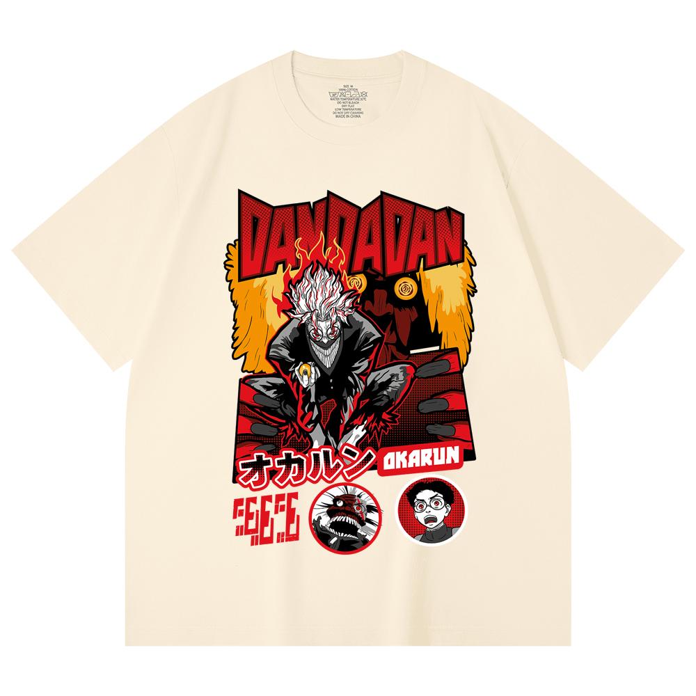 230 g/m² 100% Baumwolle Dandadan V26 Okarun Turbo Print Unisex Schweres Baumwoll-T-Shirt
