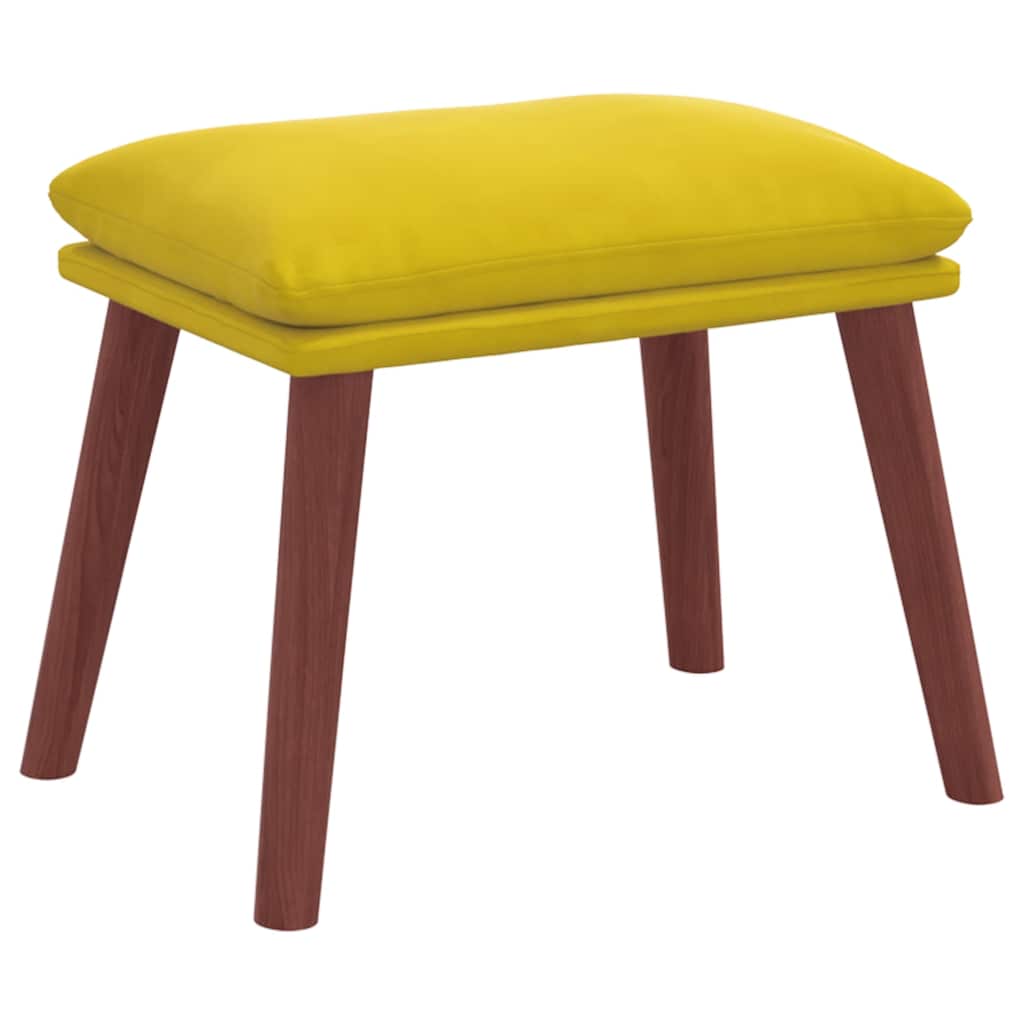 Recliner Chair with Ottoman Yellow Velvet
