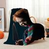 Good Guys Classic Horror Doll Pattern Theme Flannel Blanket Warm Comfortable Fleece Blanket For Office Sofa Party Decor Halloween Gift
