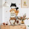 Adorable Cartoon Cat Wall Stickers: Self-Adhesive, Stackable Decor for Kids' Rooms