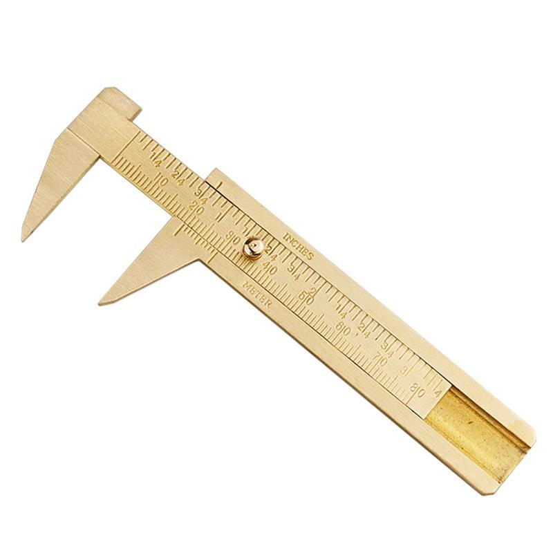 1PC 80mm Brass Sliding Ruler Double Scales Metal Vernier Caliper Gauge Micrometer Precision Measuring Supplies