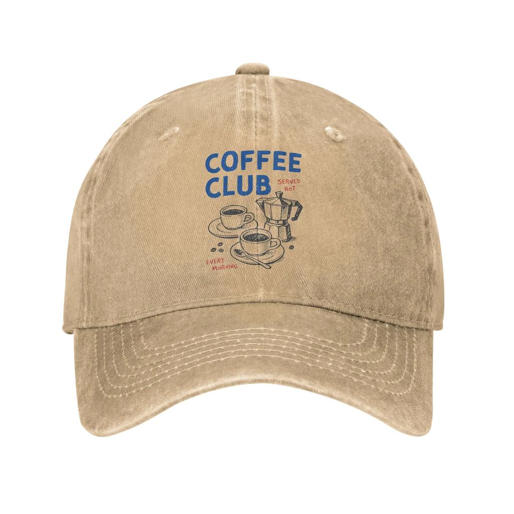 Cats Coffee Lover Baseball Cap Vintage Distressed Washed  Snapback Cap for Men Women Outdoor Activities Adjustable Caps Hat