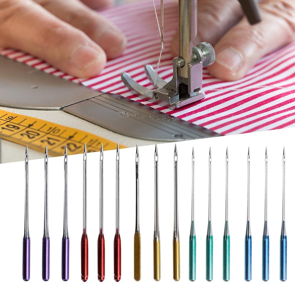 15pcs Anti-Jumping Sewing Machine Needles Regular Point Steel Anti-Jumping Needles All-Purpose Flat Shank