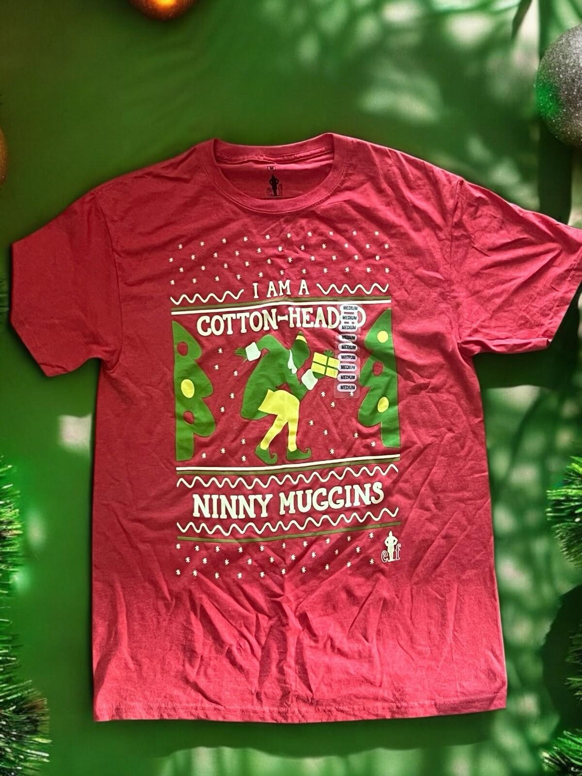 Buddy The Elf Unisex Cotton Headed Ninny Muggins T-Shirt Christmas Size M NWT XL