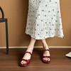 French fairy style open-toed cool slippers female summer wear with skirt 2025 new high heels thick heel beautiful sandals