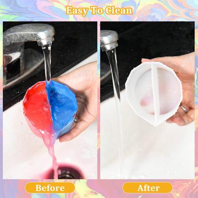 Yousheng Multi Channel Split Cup for Paint Pouring Reusable Resin Mixing Cup Silicone Fluid Art Split Cup for Acrylic Paint Epoxy Resin Art Drawing