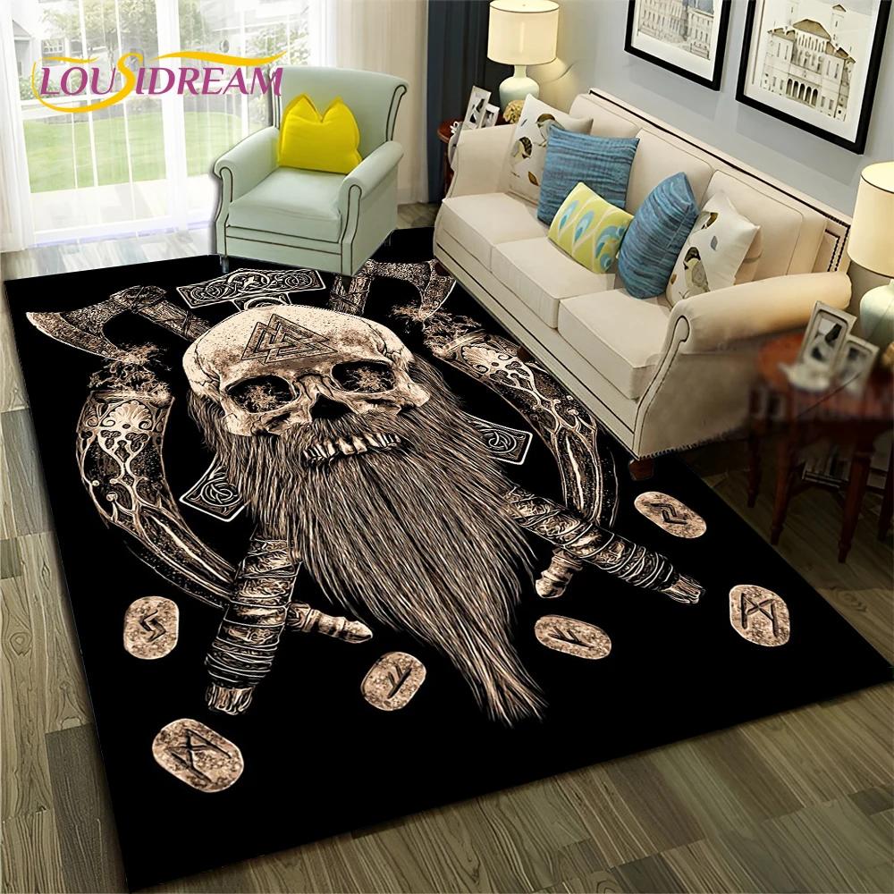 

Nordic Viking Odin Valhalla Valknut Килимок для спальні, вітальні, домашнього дивана, дитячої гри, великий декоративний килимок 60cm x 90cm