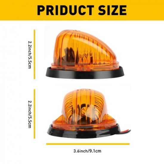 5PCS Amber LED Cab Roof Marker Lights For 1973-1987 Chevy C10/20/30/50/60/70 GMC